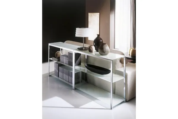 Tavolino di design in metallo e vetro Hip Hop di Bontempi a più altezze