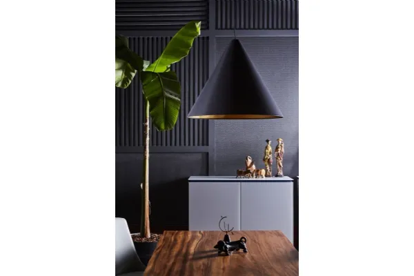 Lampada sospesa Strega in metallo e tessuto di Bontempi di design