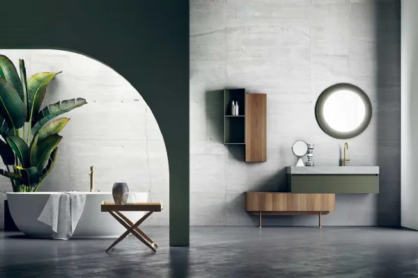 Mobile bagno Modo Project 3 con dettagli verdi