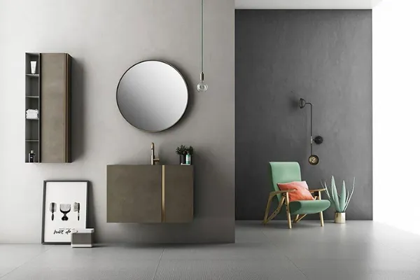 Mobile bagno Opera 3 con dettagli dorati