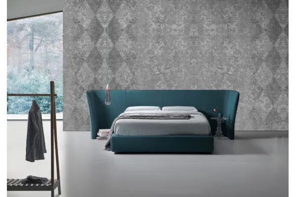 Letto matrimoniale unico e inimitabile in tessuto Louis di Excò