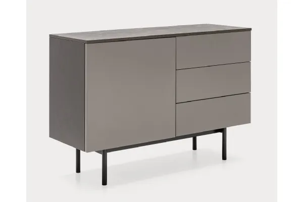 Madia in nobilitato antracite, 3 cassetti, 1 anta, Made 01 di Connubia