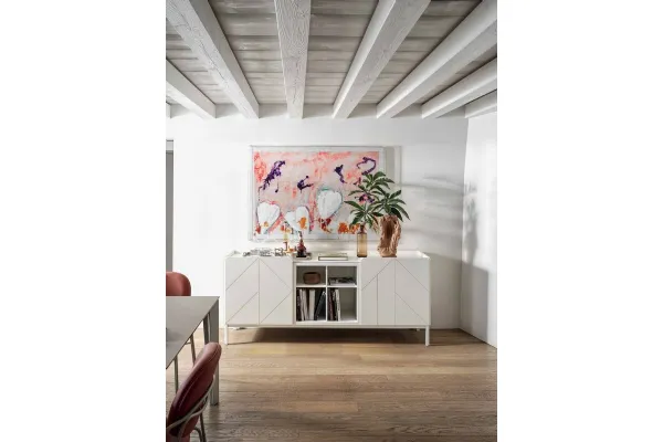 Madia in legno piedini in acciaio laccato Pica di Bontempi