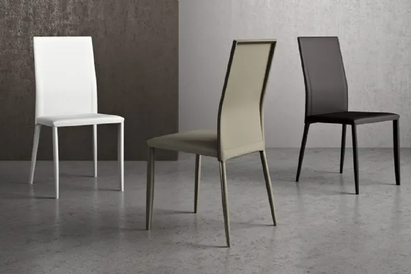 Sedia fissa rivestita in ecocuoio Fleur di Arredo 3
