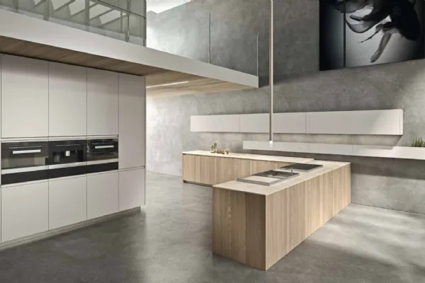 Cucina Design con penisola in olmo Ak_05 02 di Arrital