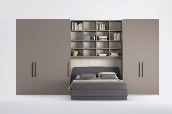 Letto Este in tessuto e struttura in melaminico di Cinquanta3