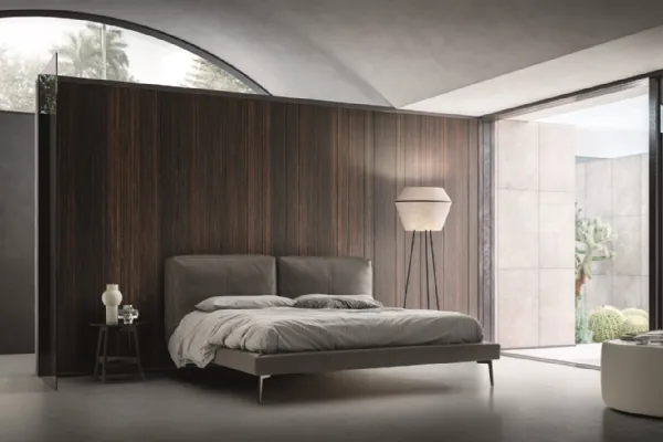 Letto in pelle matrimoniale imbottito Sound di Ditre Italia