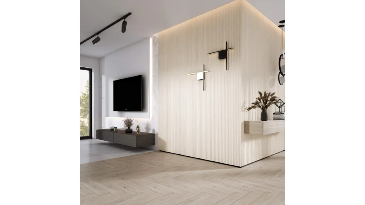 Boiserie Onda Oak White di Lamelio