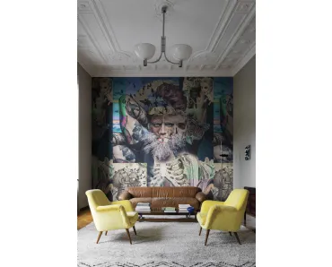 Carta da parati di design con figure sovrapposte AM18 di London Art
