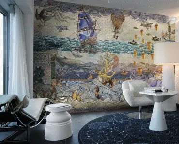 Carta da parati con soggetto marino Atlantis di London Art