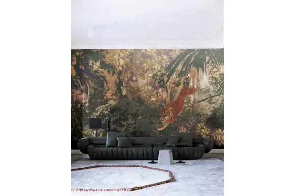 Carta da parati con salto di tigre Gobelin II di London Art