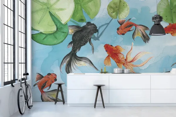 Carta da parati Goldfish di Glamora