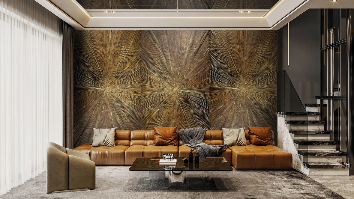 Carta da parati Metal Ray di London Art