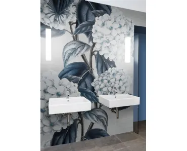 Carta da parati con immagine floreale gigante Ortensia di London Art
