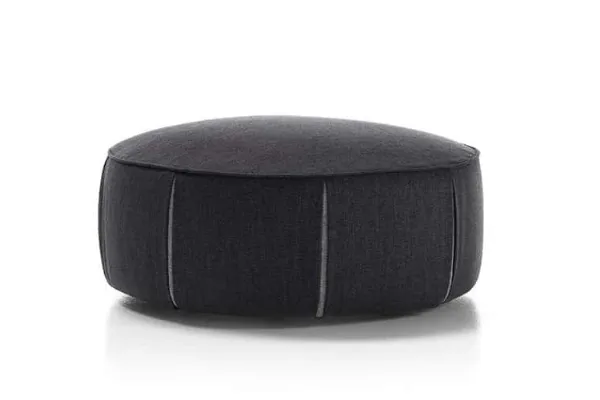 Pouf rotondo in tessuto imbottito SUN di Rosini Divani