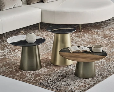 Tavolino Yang in legno e SuperMarmo di Bontempi