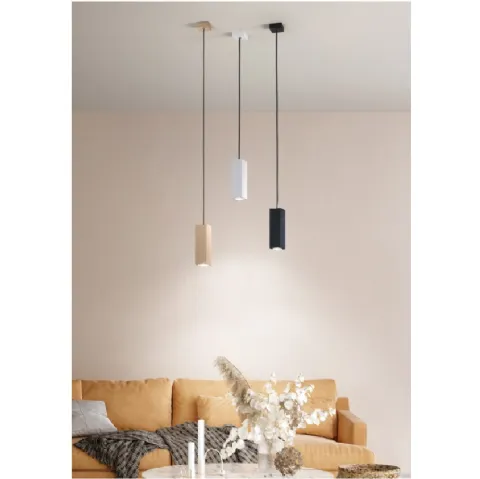 Lampada a sospensione Aloa disponibile in bianco oro e nero di Ondaluce