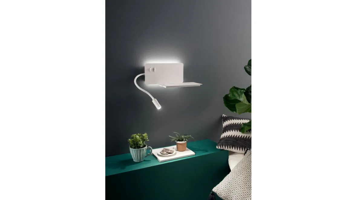 Lampada Flat con caricatore wireless e USB di Ondaluce