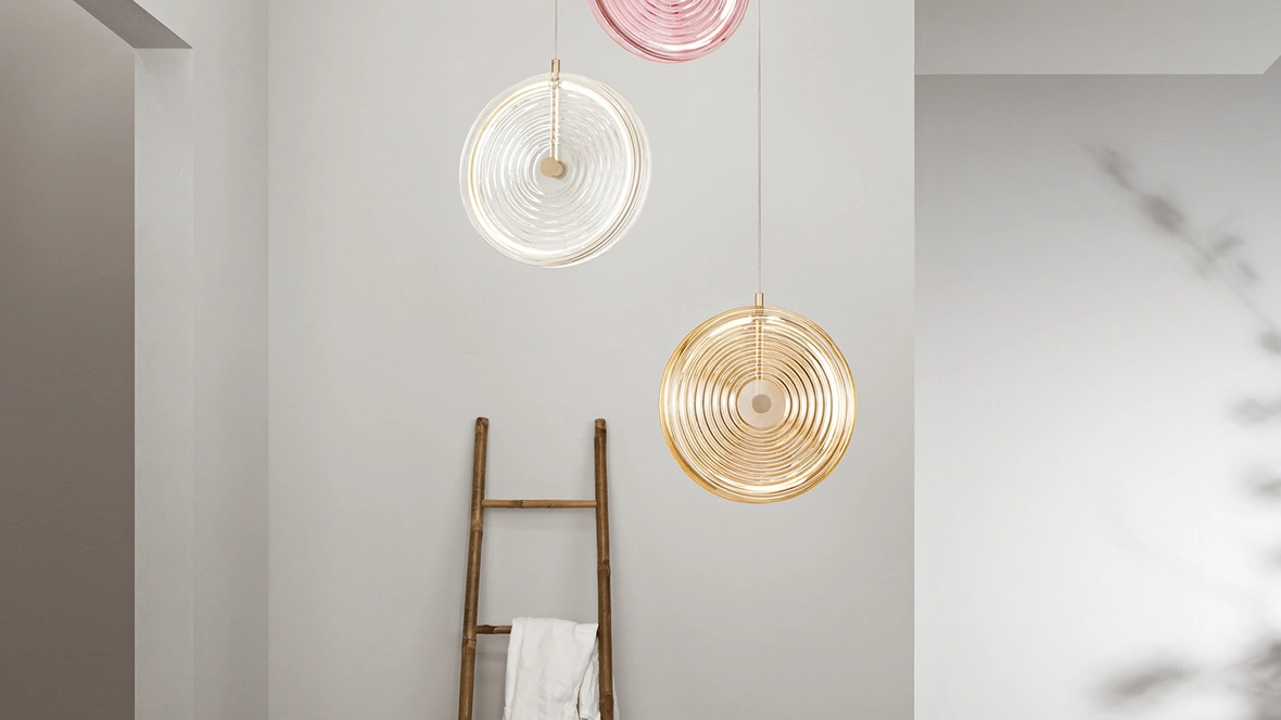 Lampada a sospensione in vetro Jokey di Ondaluce