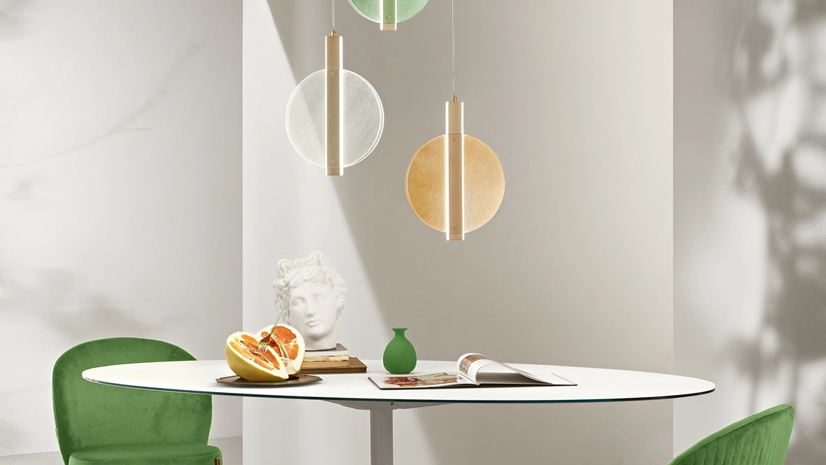 Lampada a sospensione in vetro Juis di Ondaluce