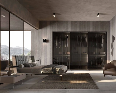 Armadio con ante battenti Lucifer vetro cannettato regolare di Voltan