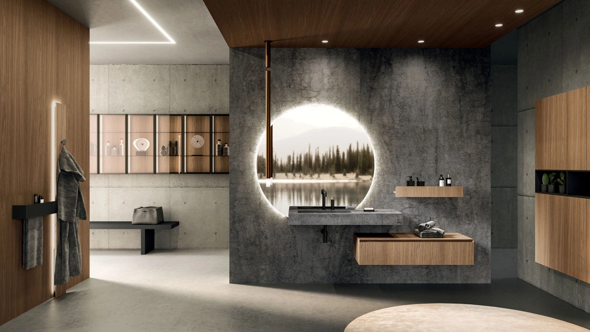 Mobile da Bagno sospeso 360Gradi 02 in Rovere di Arrital