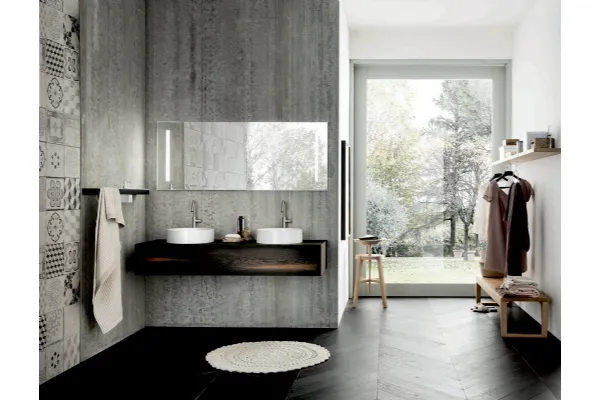 Mobile da Bagno sospeso con doppio lavabo Teddy 02 di Alta Corte