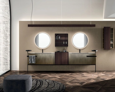 Mobile da Bagno a terra Lympha 06 in laccato ossidato ottone di Arrital