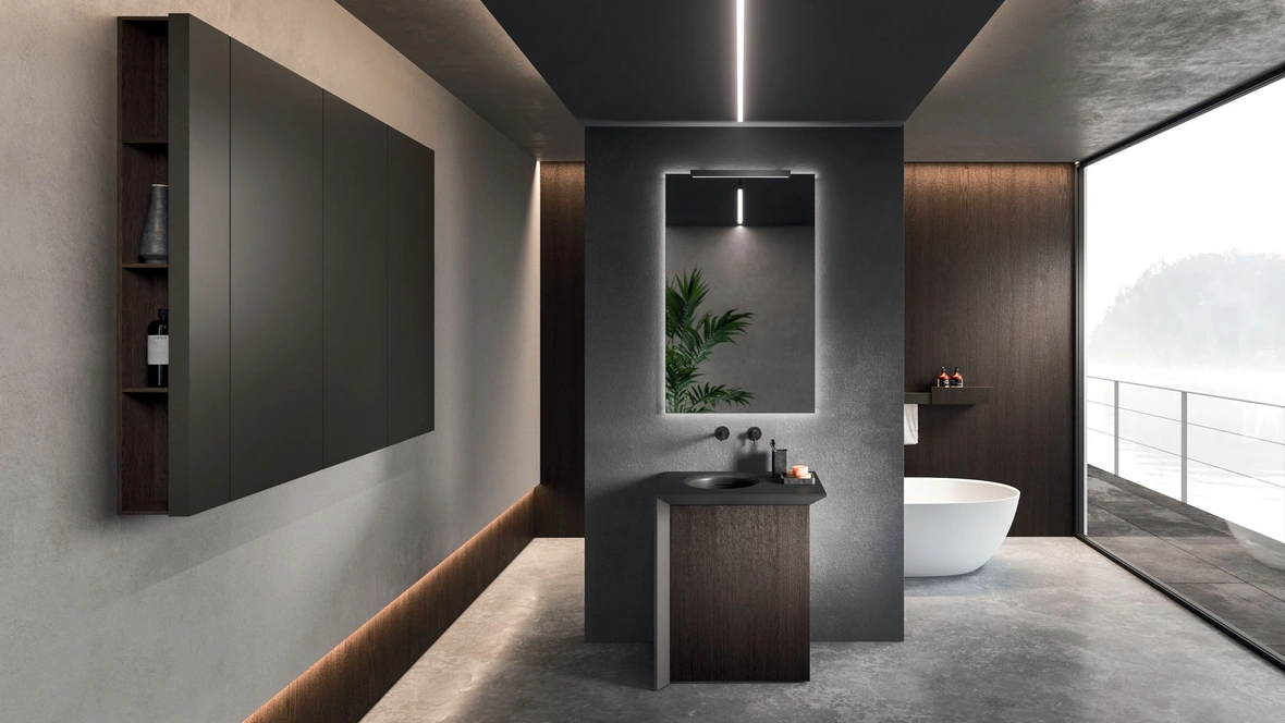 Mobile da Bagno a terra Modo Project 01 in Rovere scuro di Arrital