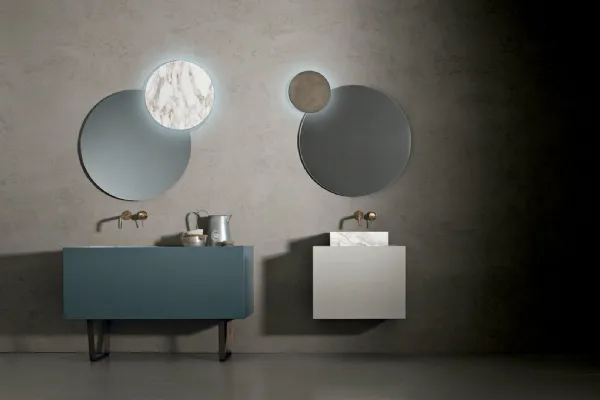 Mobile da Bagno in laccato opaco con piano e lavabo integrato in marmo Calacatta Must 05 di Altamarea