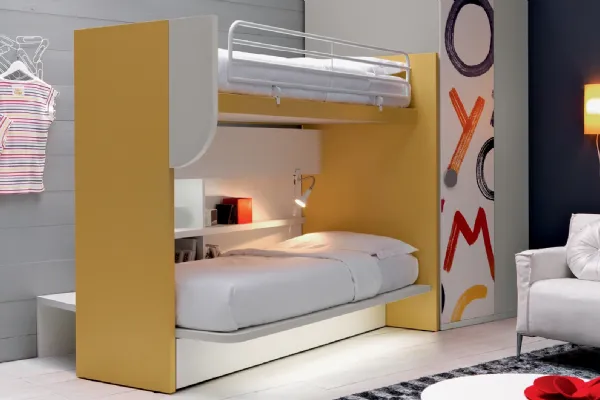 Cameretta in laccato opaco Alpha Letto a Castello F020 di Doimo Cityline