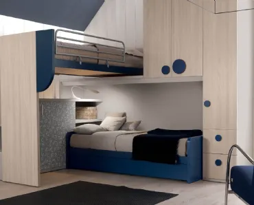 Cameretta in melaminico Alpha Letto a Soppalco E020 di Doimo Cityline