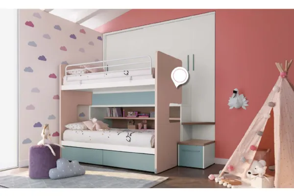 Cameretta Alpha Letto a Castello M020 di Doimo Cityline