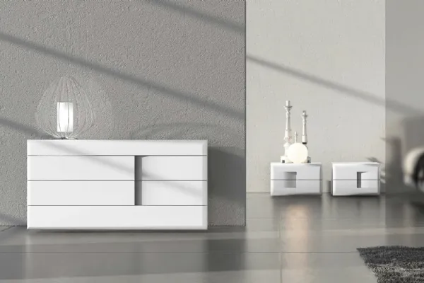 Gruppo Notte in laccato opaco bianco Prestige 02 di Voltan