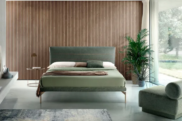 Letto in tessuto con testiera APOLLO di Rosini