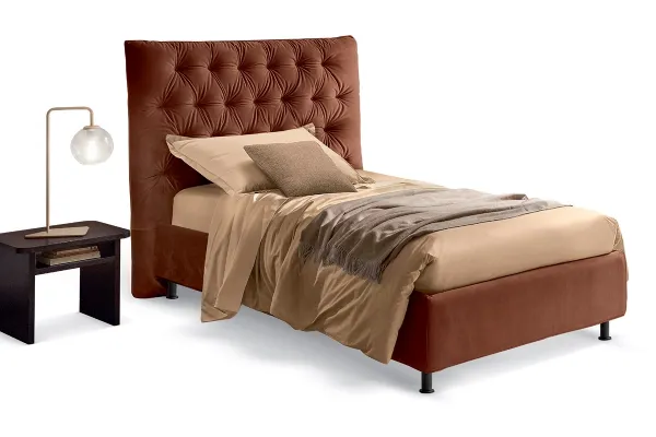 Letto con testiera capitonnè ARTEMIDE Singolo di Rosini