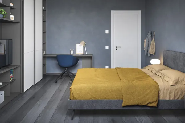 Letto matrimoniale in tessuto imbottito Boston di Cinquanta3