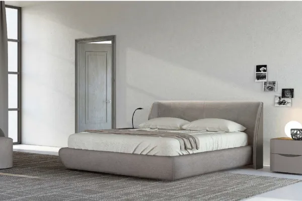 Letto con testiera in econabuk Eikon di Voltan