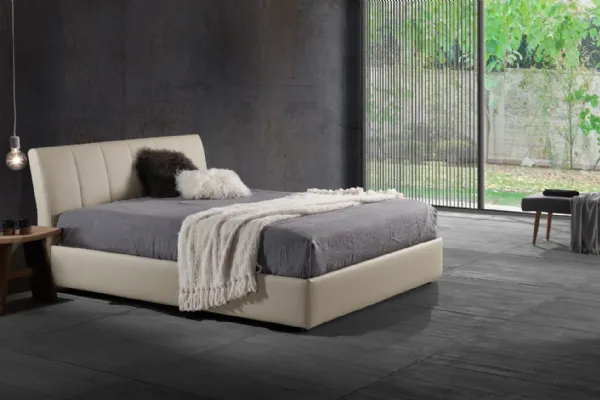Letto in ecopelle con contenitore Liam di Excò