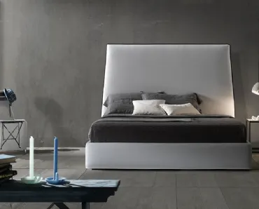 Letto con testiera Tatami alto con contenitore di Excò