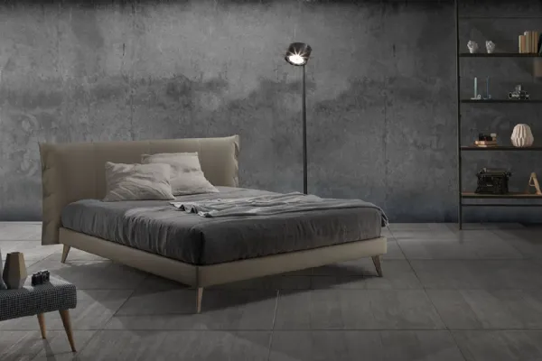 Letto in ecopelle con testiera Teo 14 di Excò