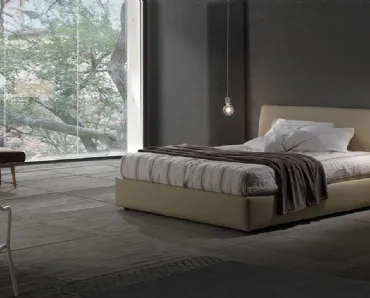 Letto in ecopelle Tracy con box contenitore di Excò