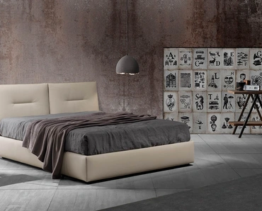 Letto matrimoniale Zoè Uno in vellutino imbottito di Excò