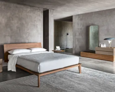 Letto in legno con testiera Folio di Sangiacomo