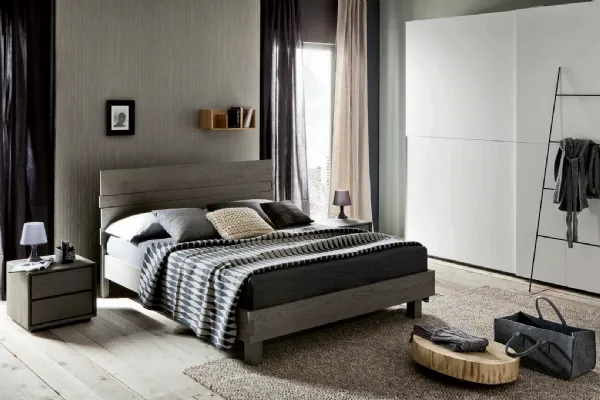 Letto matrimoniale in rovere moderno Kenzo di Alta Corte