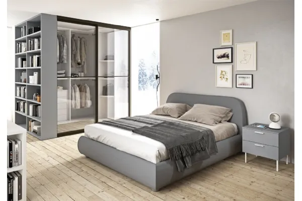 Letto in tessuto imbottito con testiera Kora di Cinquanta3