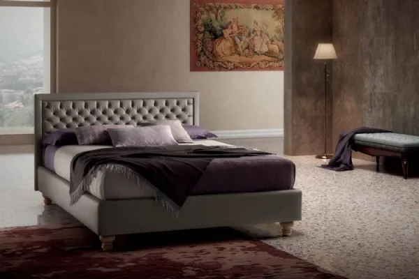 Letto imbottito lavorazione capitonnè Nest di Bside