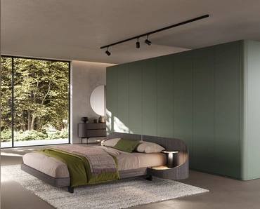 Letto in legno di quercia Ottanta con contenitore di Voltan