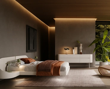 Letto Ottanta laccato latte di Voltan