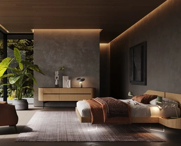 Letto Ottanta in legno di quercia di Voltan